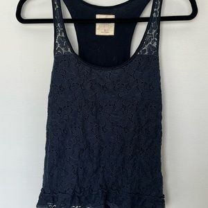 Blue lace hollister tank top